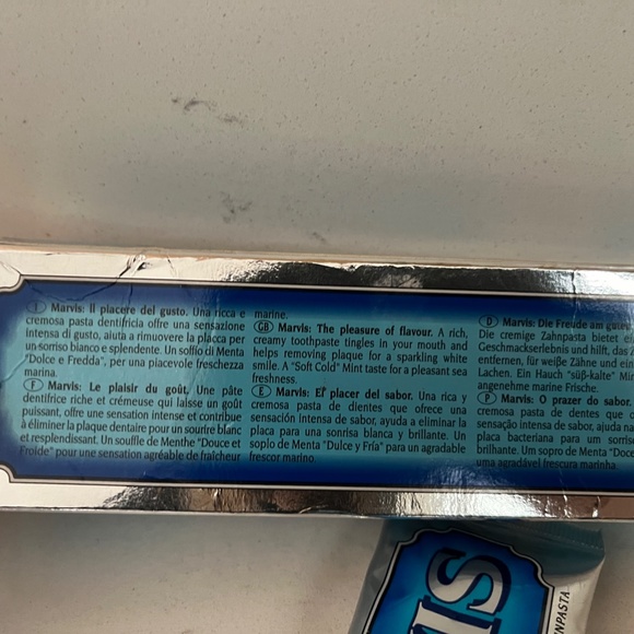 NWT Box Marvis Aqua Mint toothpaste, Marvis Italian mint toothpaste NEW - Picture 2 of 2